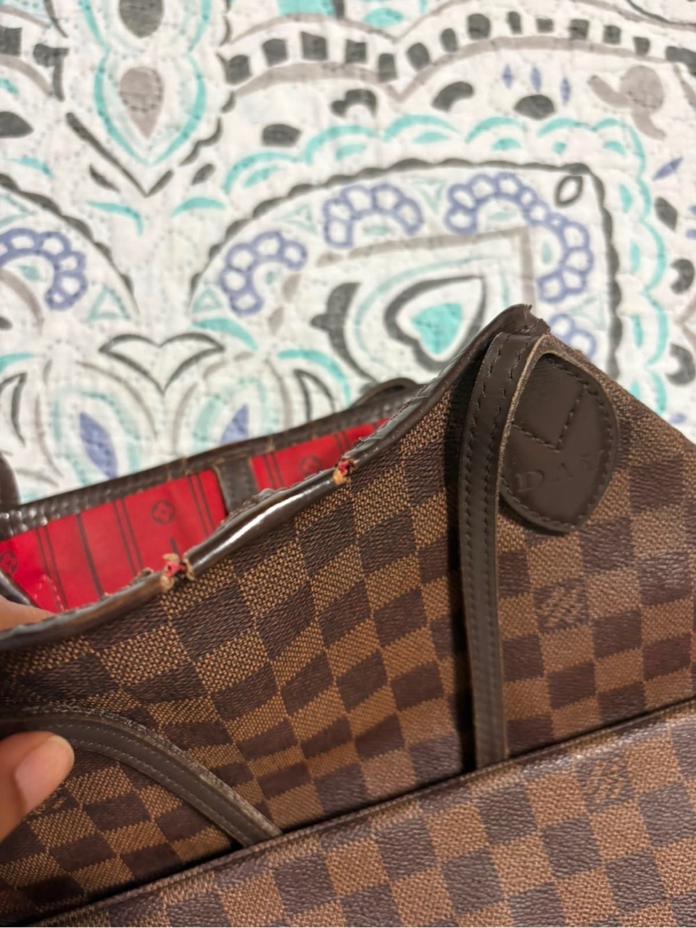 Louis Vuitton Neverfull MM (Damier Ebene) – Prime Restoration Project - Picture 12 of 14